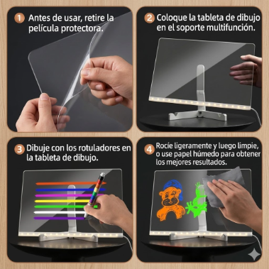 Pizarra Mágica LED + 6 Rotuladores de Colores