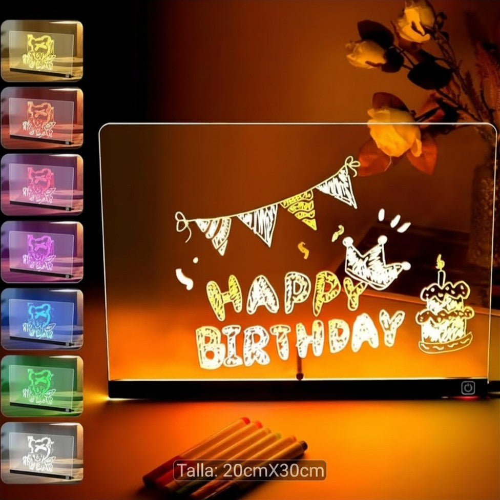 Pizarra Mágica LED + 6 Rotuladores de Colores