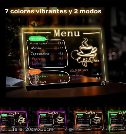 Pizarra Mágica LED + 6 Rotuladores de Colores